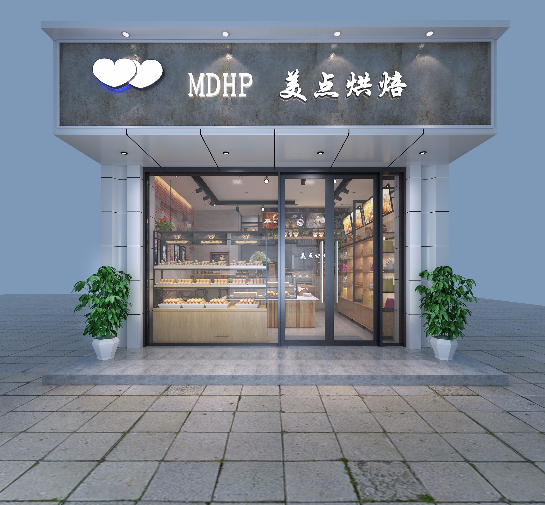 糕点店面装修效果图图片